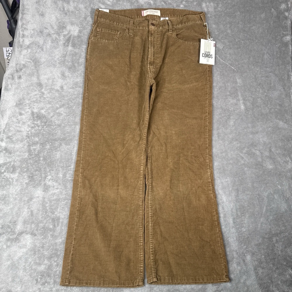 Levis 567 Mens 36x30 Pants Jeans Brown Corduroy Baggy Low Loose Boot Y2K VTG NWT